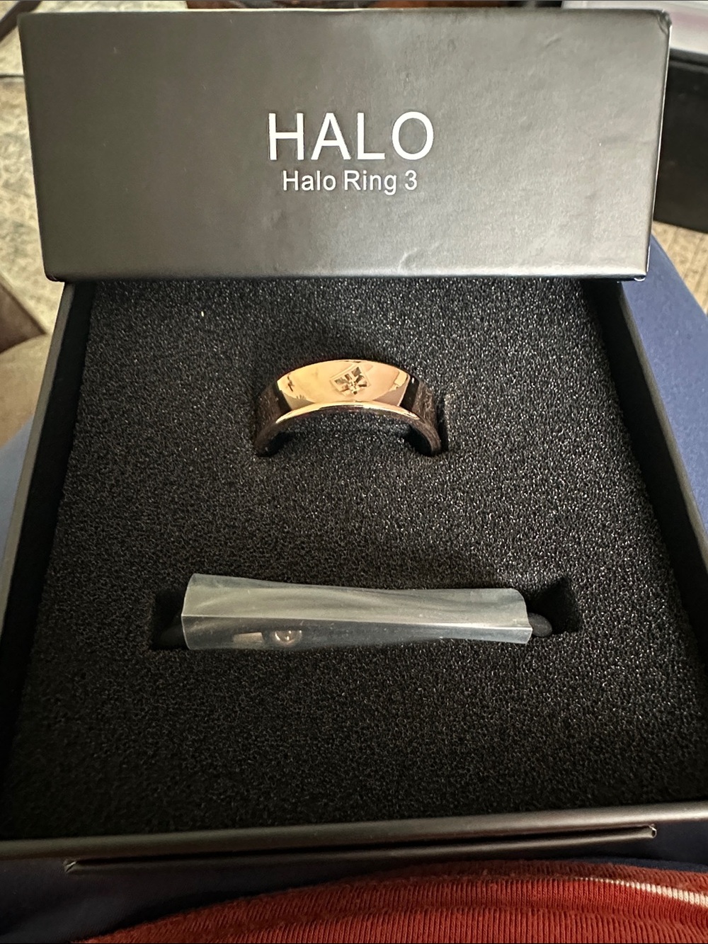 Halo Rose Gold Tone Men's Band with Engraved Emblem- NIB